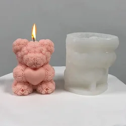 Candle Molds 3D Bear Hug Love Silicone Diy Cute Bear Pet Candle Making Supplies Handmade Soap Plaster Resin Mold Home Decor Gift
