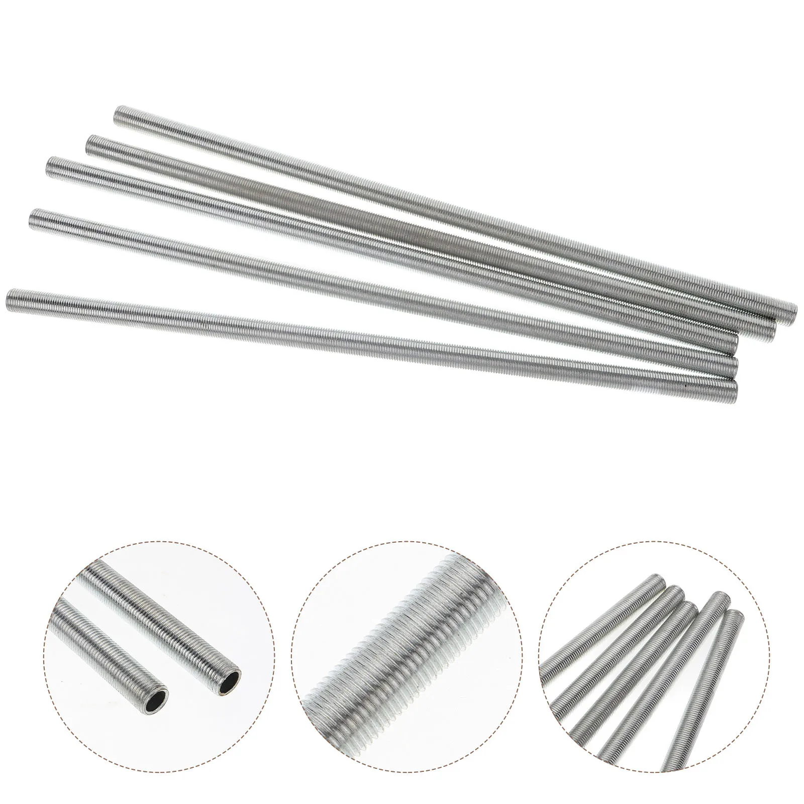 

5pcs Extension Pole Connecting Rod Holder Fixture Connector Ceiling Adapter Brass Tube For Diy Lamp Kits Silver