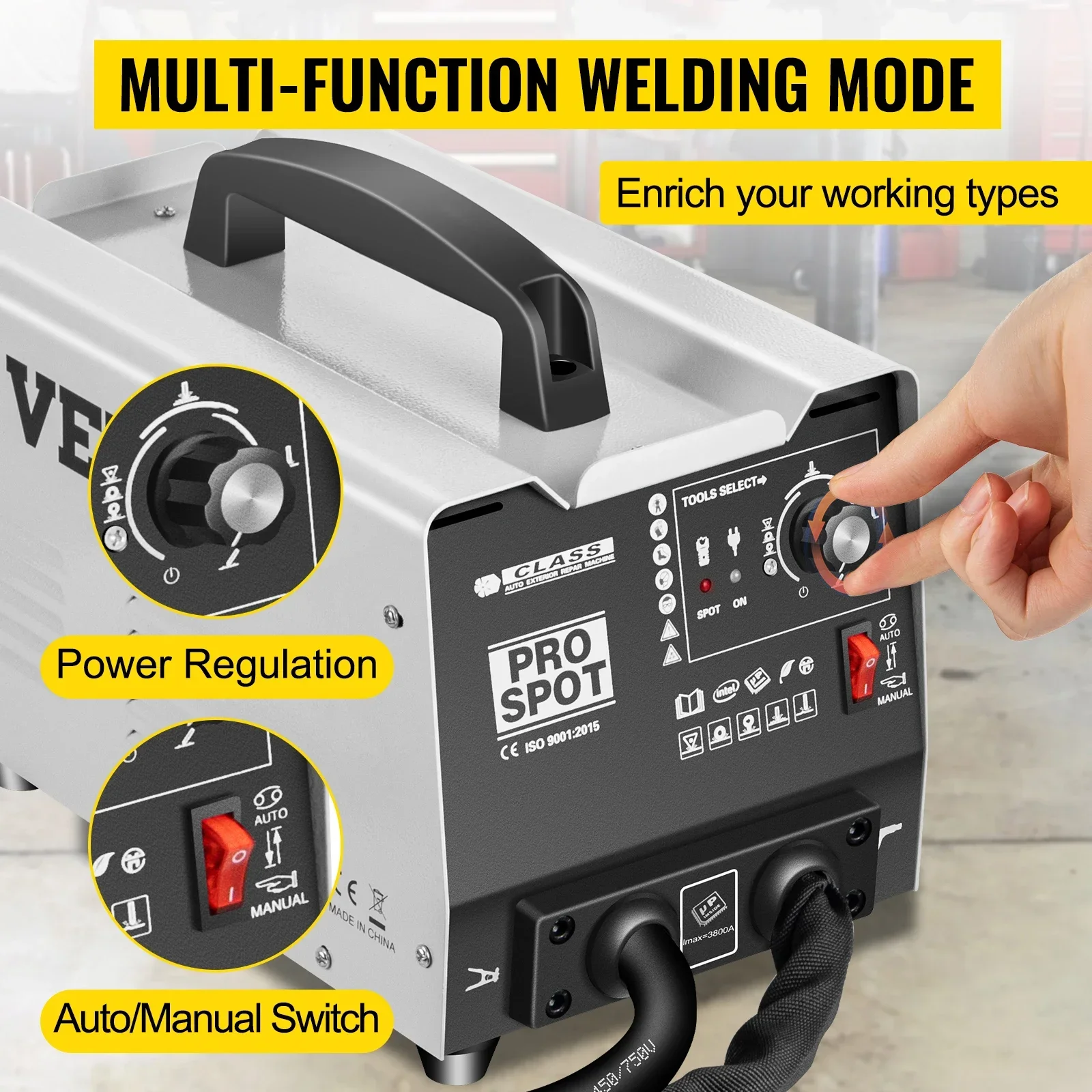 SIHAO 3500A High Power Car Spot Welder 220V Dual Gun Design Auto Dent Puller for Vehicle Sheet Metal Straightening Repair