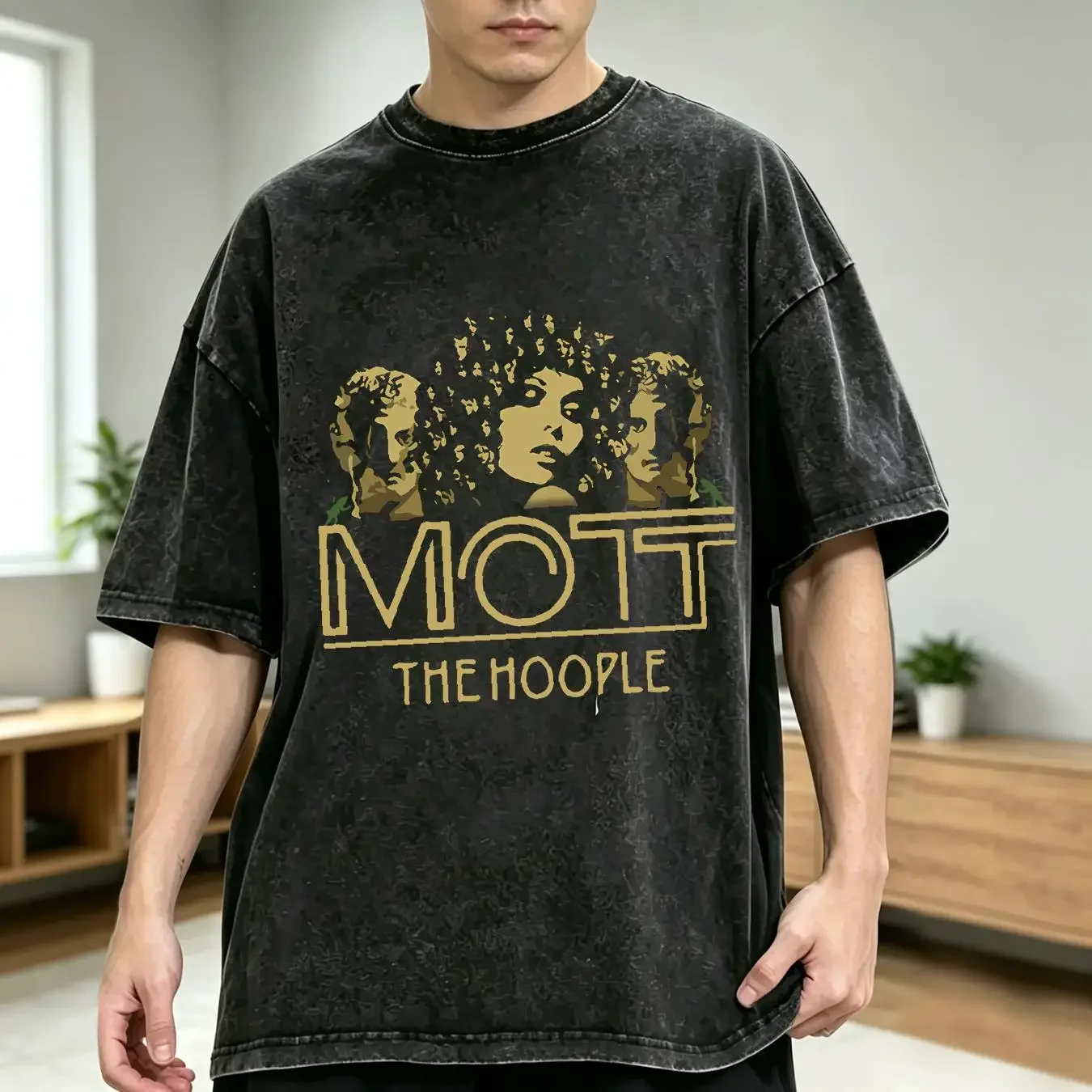 washed T Shirt Cotton Mott The Hoople Live 2013 Album Andrew Wood Bruce Fairweather vintage Washed Soft Stylish Comfortable
