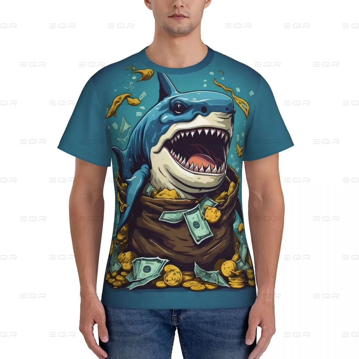 Various Colorful Tropical Fish Men's round neck T-shirt,European and American styleNovelty all the year round Gift,3D print