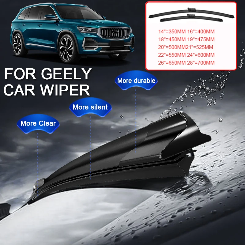 2PCS Car Windshield Wiper For GEELY MONJARO LIVAN GX3 X6 PRO GEOMETRY C CITYRAY Galaxy E8 E5 L7 COOLRAY BINRAY AZKARRA ATLAS PRO