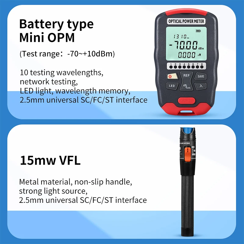 سعر المصنع FTTH AUA-6C الألياف الساطور الطاقة الضوئية متر البصرية خطأ محدد OPM 15mw VFL عدة دي الألياف مجموعة أدوات #4