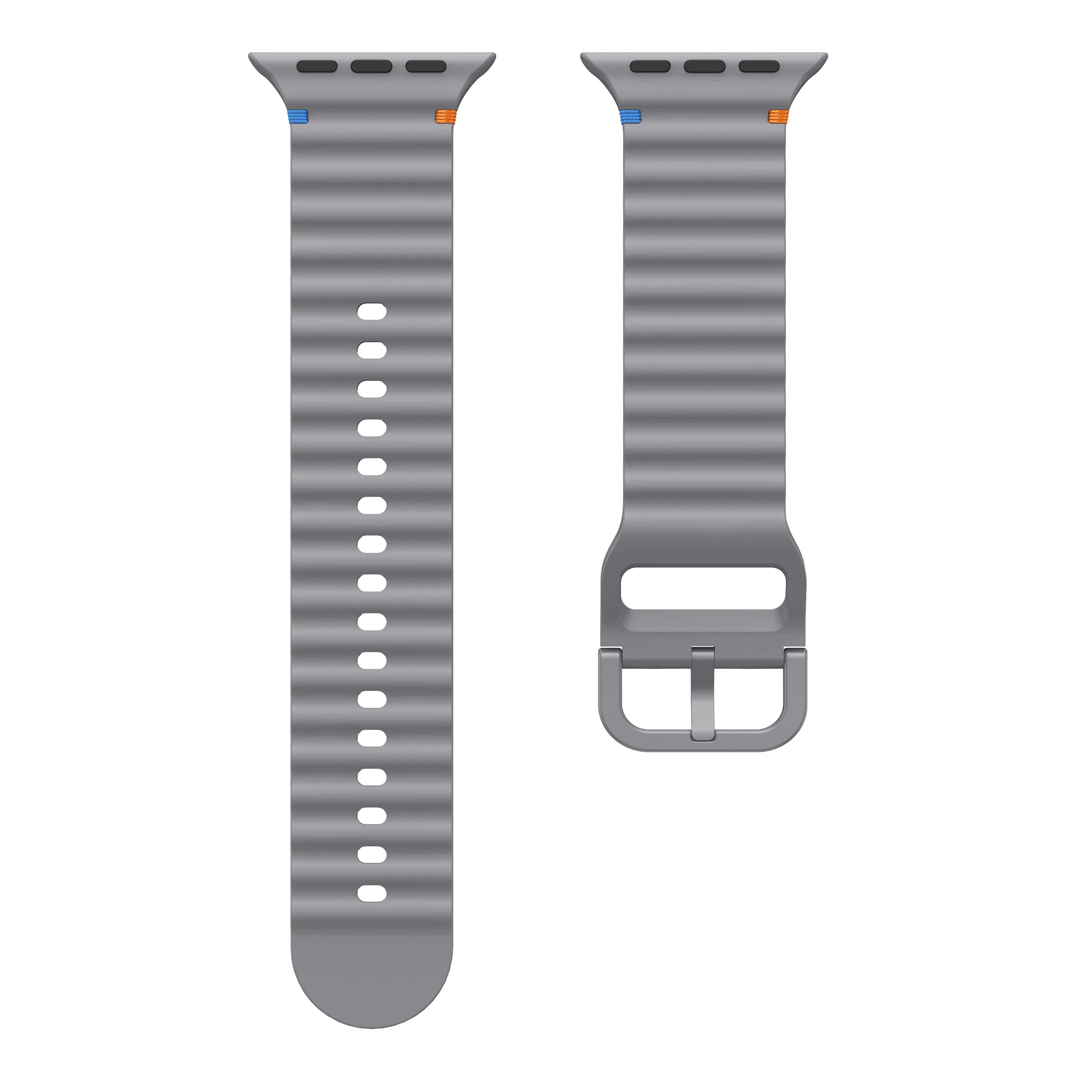 Wellenförmig genähtes Silikonarmband für Apple Watch 12 11 10 46mm 42mm Ultra 4/3/2 49mm Armband iWatch 9 8 SE 45mm 41mm 44mm Band – Detail 36