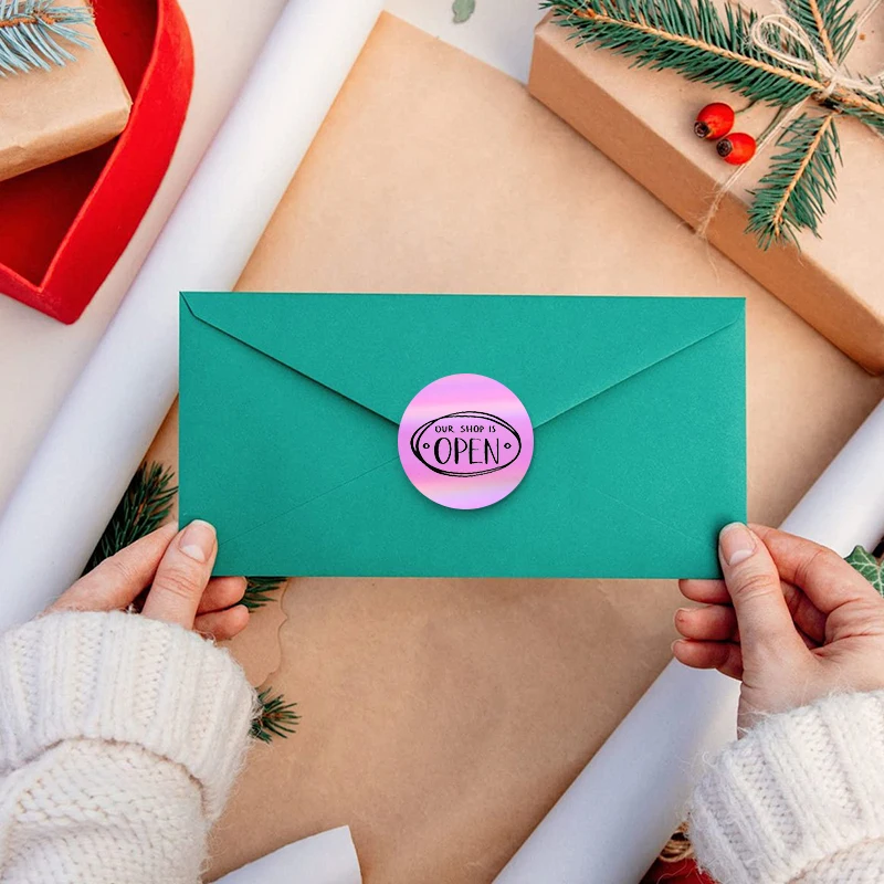 SINMARK 2 Rolls Purple Holographic Label Laser Gradient PET Sticker for DIY LOGO Barcode Print for Portable Printer