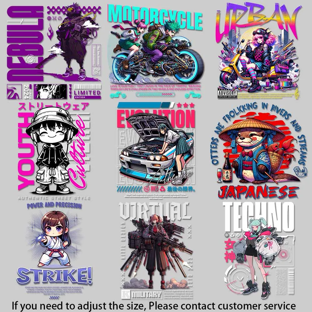 Creative Heat Press Vinyl Decals - Bold Anime Art for DIY Apparel & Accessories Vivid Color Transfer Easy to Use