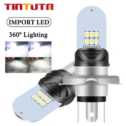 1PC H4 BA20D Motorcycle LED Headlight P15D 6000K White 6SMD Led Fog Light Bulbs Universal Running Headlamp Moto Spotlights