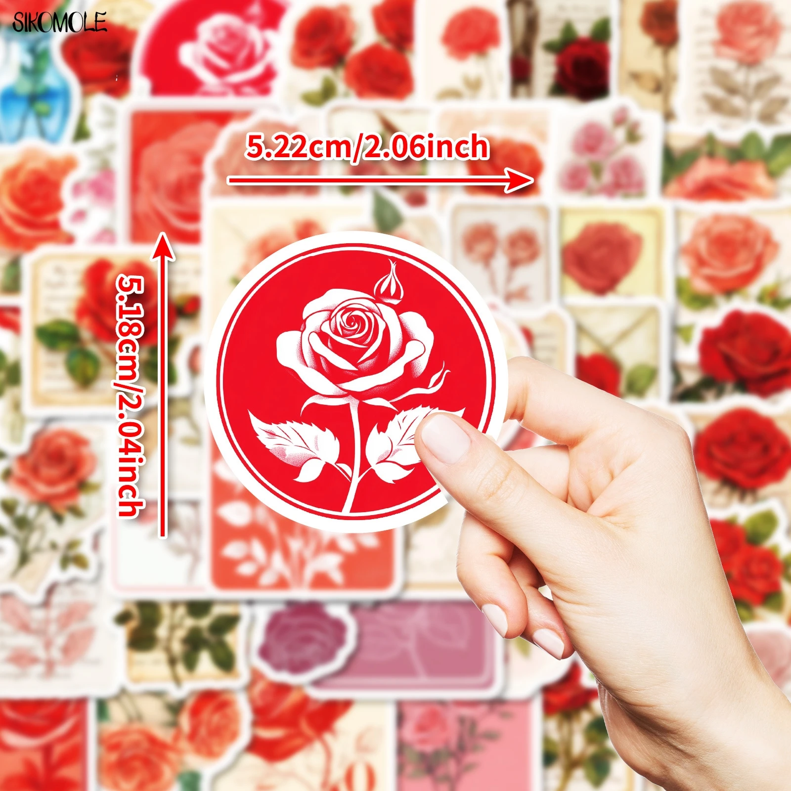 10/30/50PCS Vintage Rose Adesivi Estetici San Valentino Decalcomanie di Arte FAI DA TE Laptop Chitarra Skateboard Impermeabile Graffiti adesivo