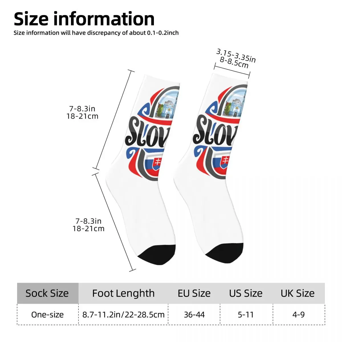 Retro Slovakia Sticker Men's compression Socks Unisex Europe Harajuku Pattern Printed Novelty Crew Sock