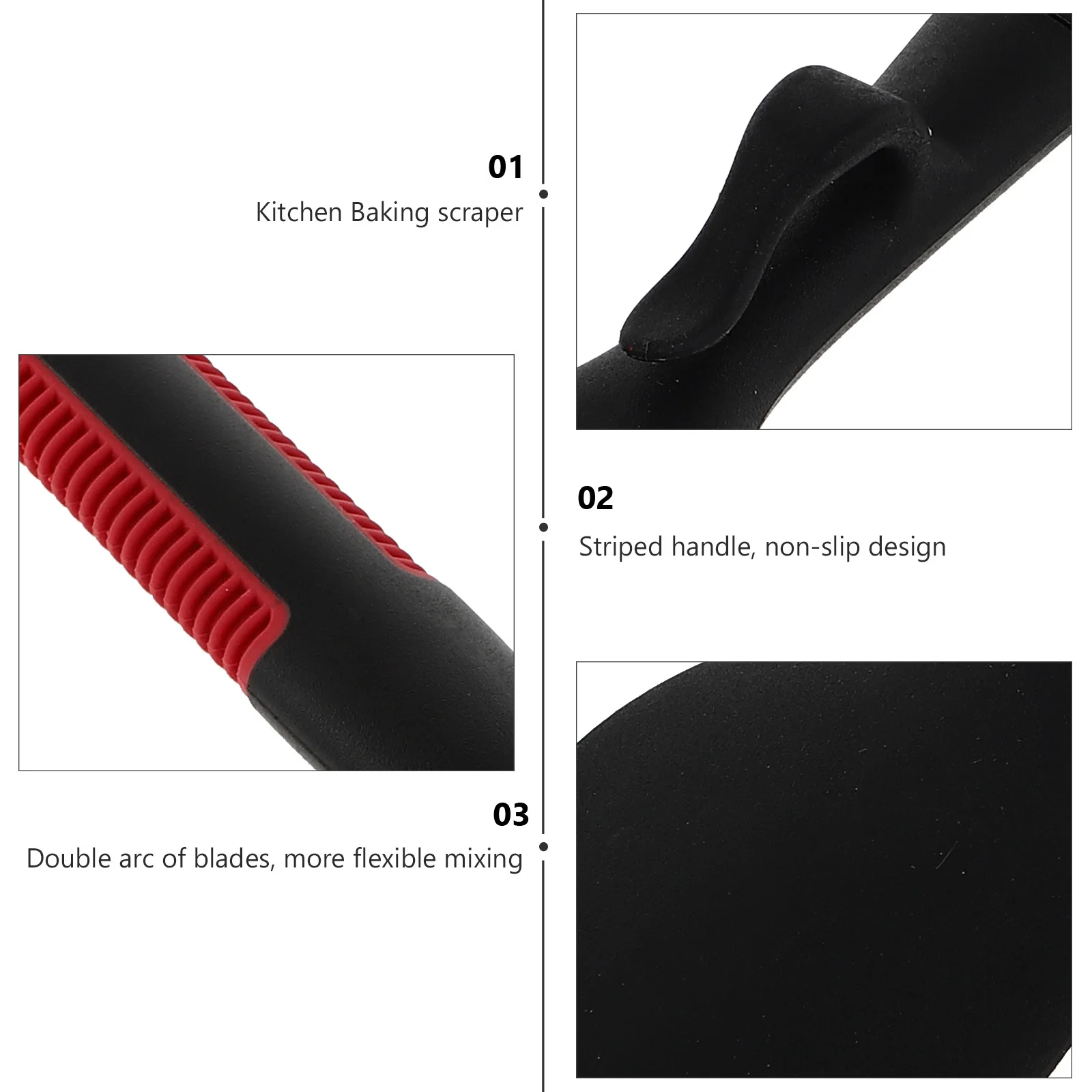 

1pc Silicone Black Heat Resistant Baking Tool For Cake Making Kitchen Spatula Cream Butter Scraper Household Cooking Utensil