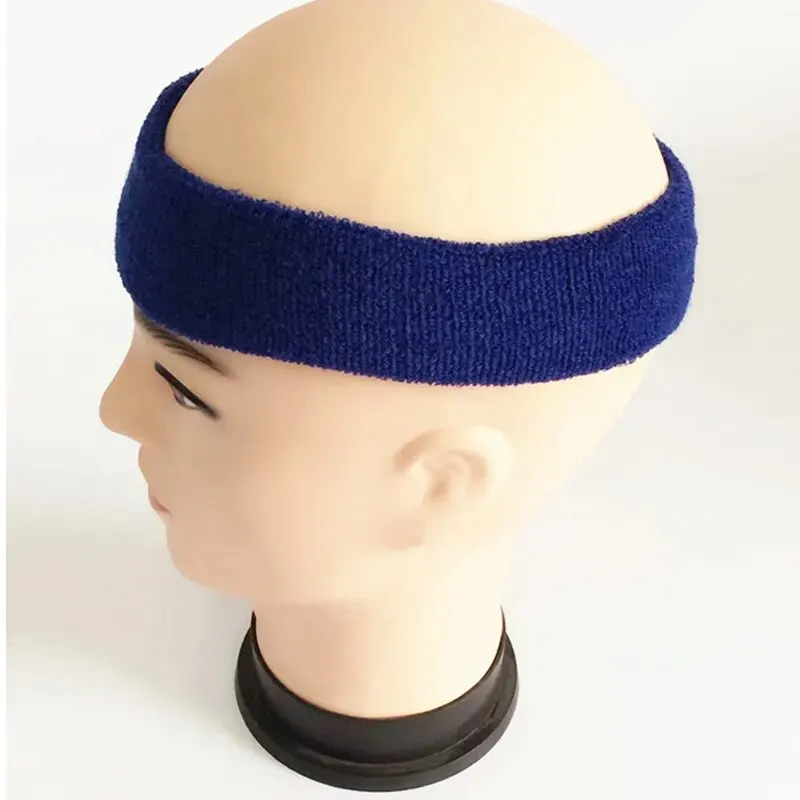 Mens Headband Sweatband Stretch Elastic Outdoor Sport Sweat Headband Wristband Women Gym Running Tennis High Quality Cotton