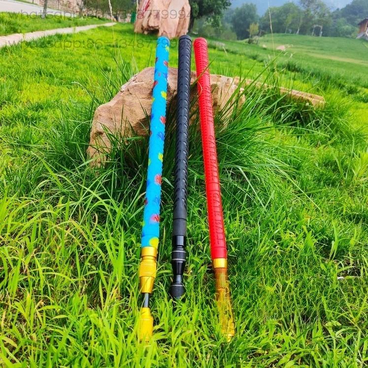 Rubber handle for the elderly Telescopic club Aluminum alloy double head bat view 2