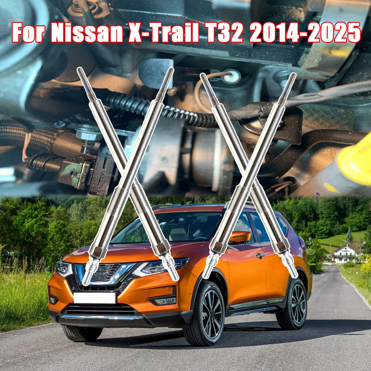 

4PCS Diesel Heater Nickel Plating Glow Plugs 4.5V 1106500Q0L 110651749R For Nissan X-Trail T32 2014-2025 1.6 dCi 1.7 dCi 2.0 dCi