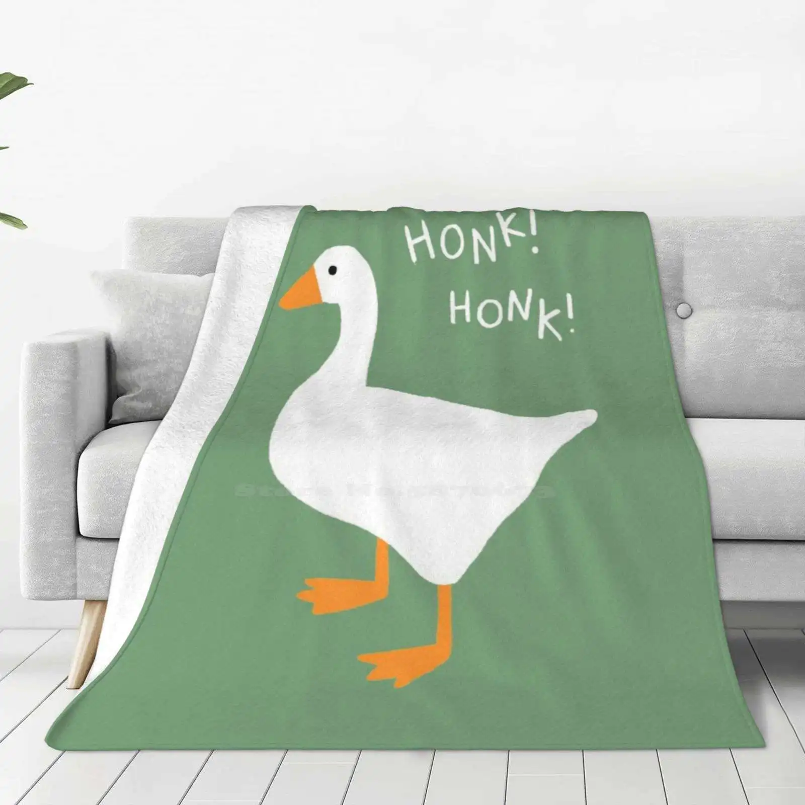 Honk Honk Goose Hot Sale Printing High Qiality Warm Flannel Blanket Honk Bird Duck Untitled Goose Game Fan Art Quack Simple