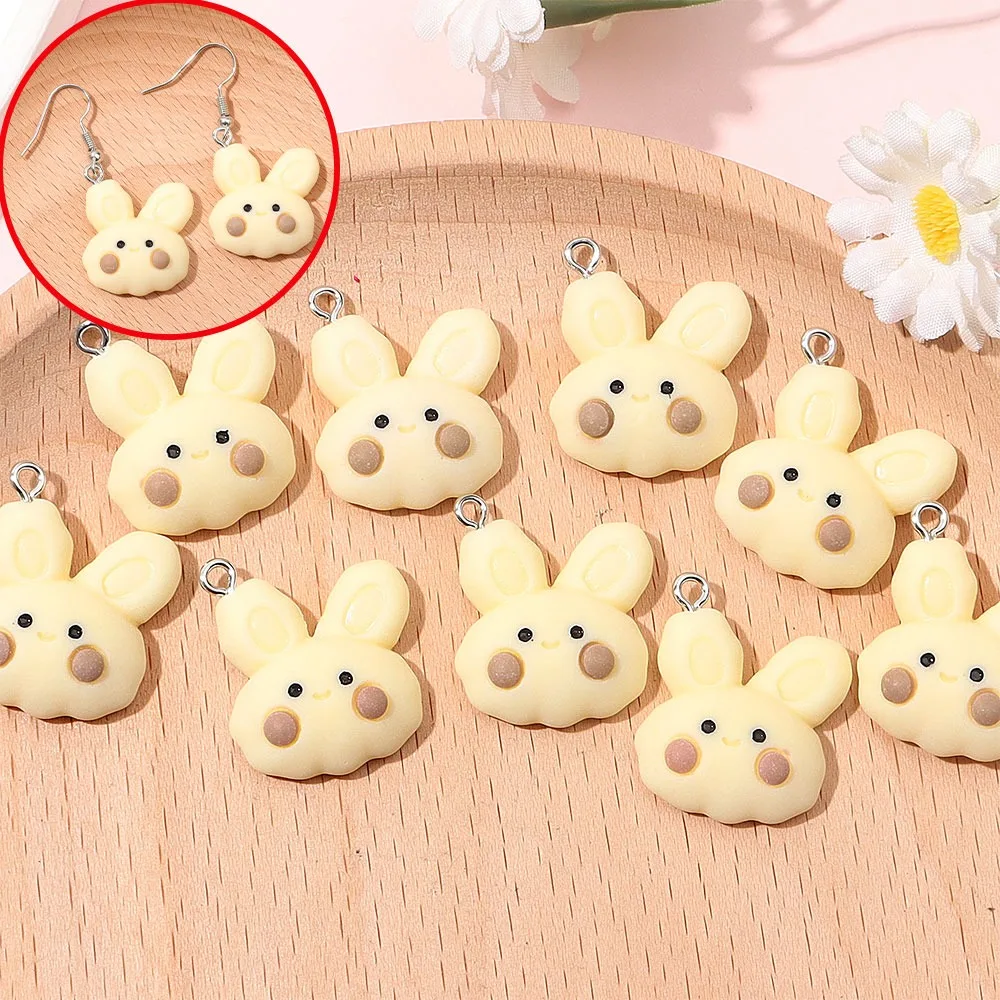 5/10/20pcs Yellow Rabbit Pendant, DIY Bracelet Necklace Earrings, for Valentine's Day Christmas Thanksgiving Jewelry Accessories