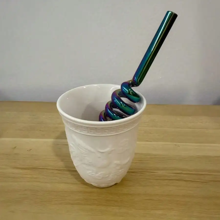 5.5-Inch Colorful High Borosilicate Glass Straws - For Birthday Parties/Cocktails/Whiskey/Coffee/Juice