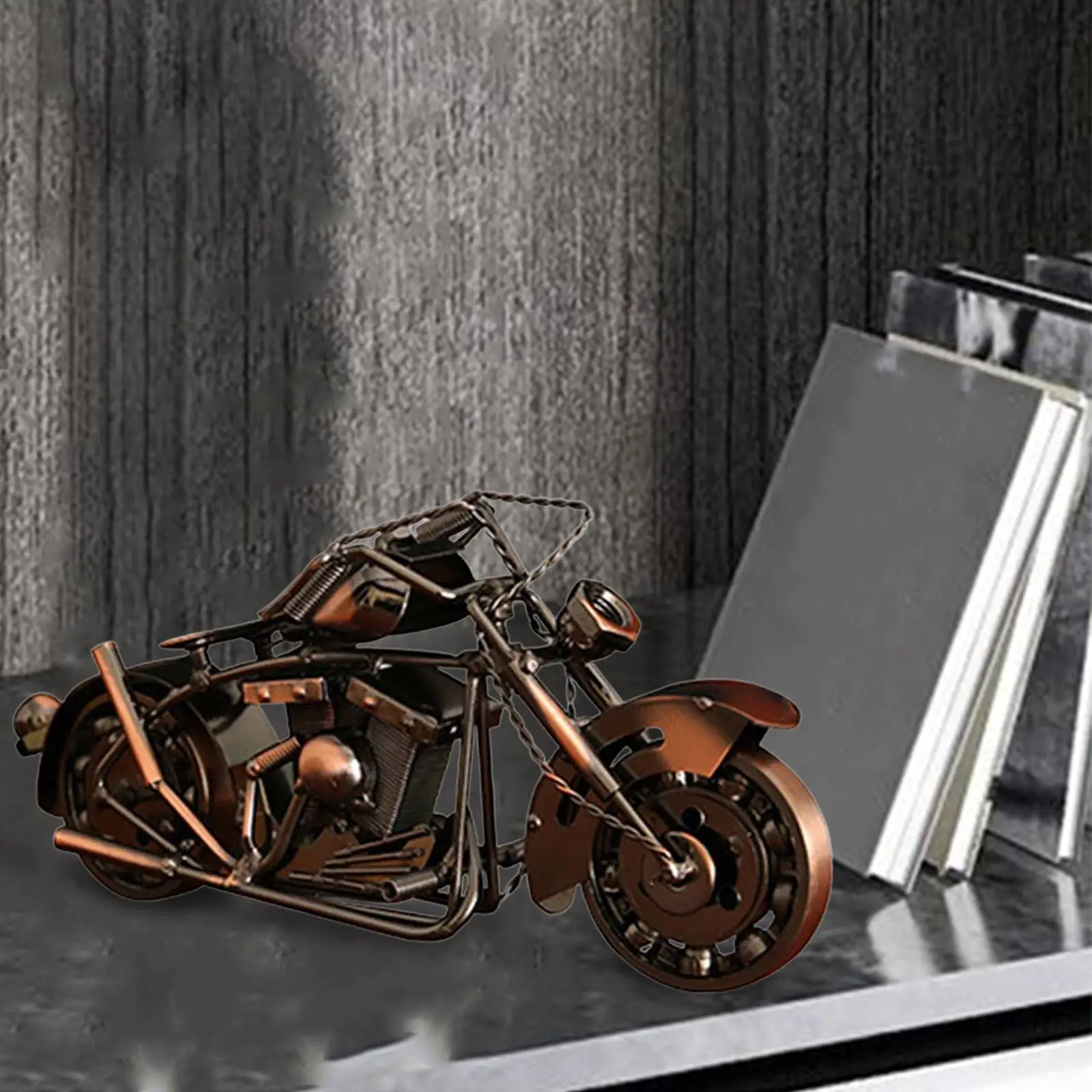 Metal Retro Motorcycle Figurine Statue Crafts Decoration for Gift Home Decor