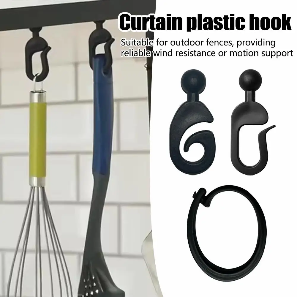 50PCS Plastic Hooks For Mosquito Netting Gazebo CurtainsTents Nets  Garden Gazebo Sliding Rings Set For Outdoor Funiture J-hook