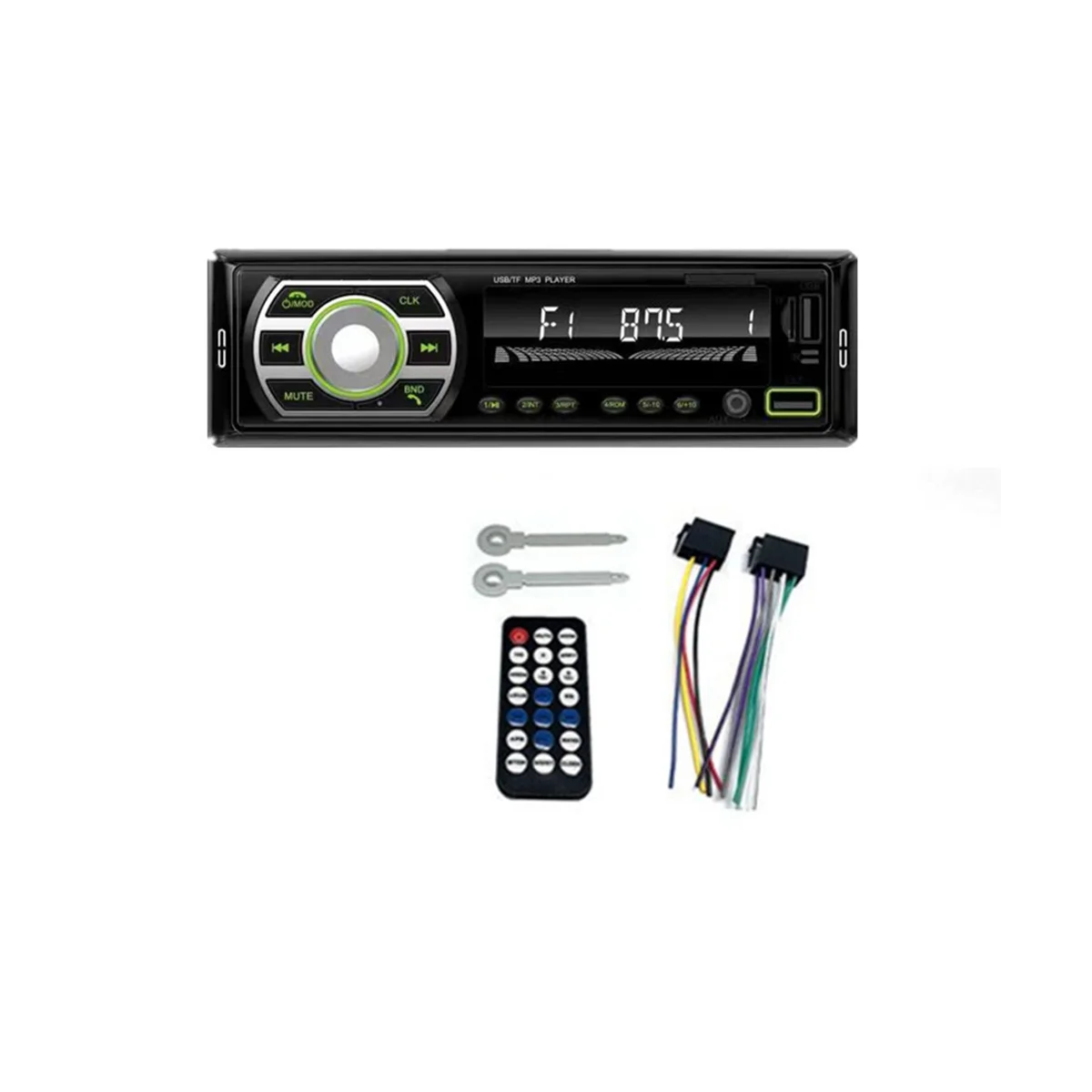 New 7 Colorful Lights FM Radio Car Bluetooth 12V MP3 Player Card U Disk Multimedia