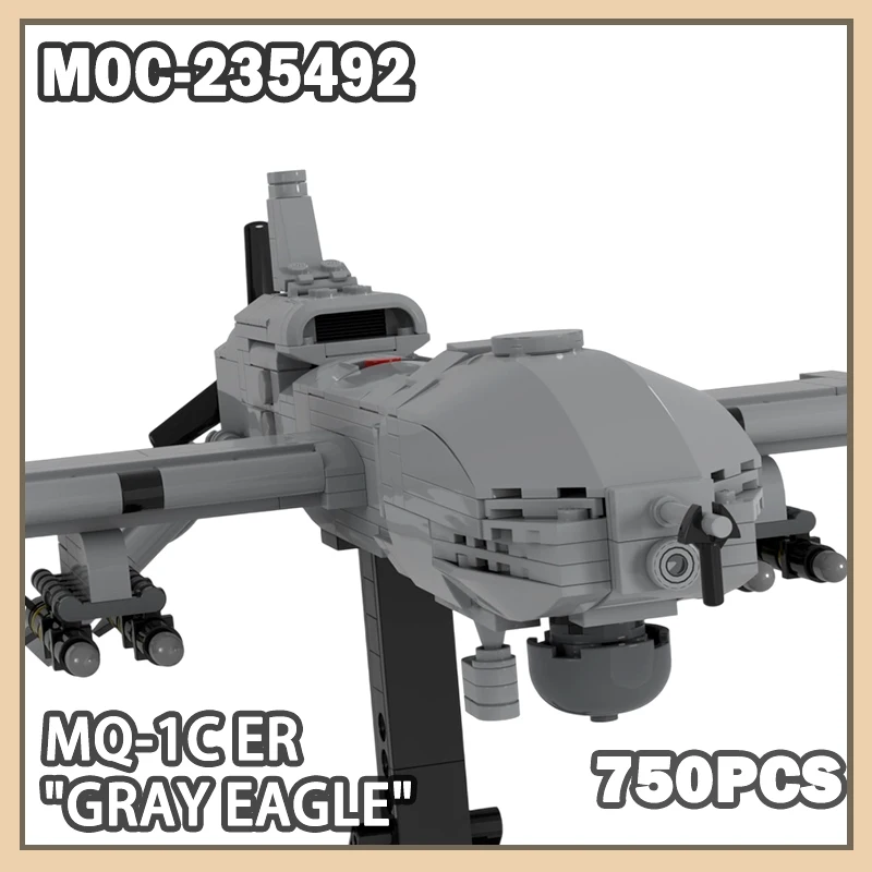 

MOC-235492 MQ-1C ER "Gray Eagle" Building Block Model Brick Set Creative Gifts Small Particle Miniature DIY 750pcs