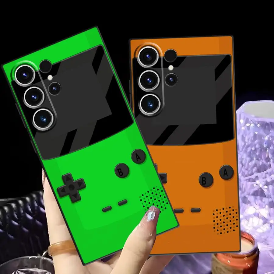 Case for Samsung Galaxy S20 S25 Edge S24 Plus S21 FE S23 Ultra Black Soft Phone Cover Vintage Game Console