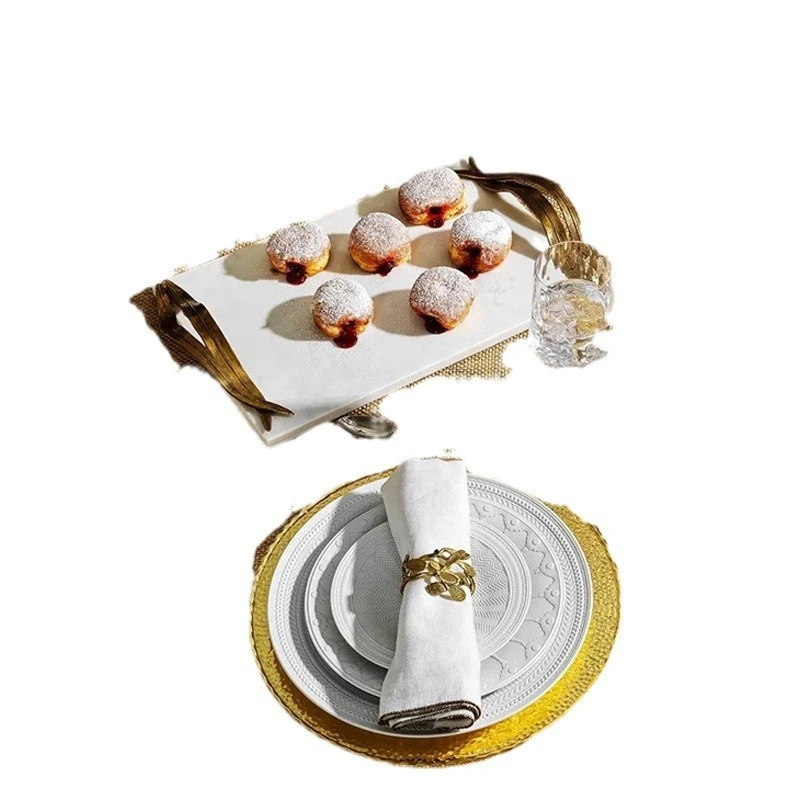 

Light luxury black orchid napkin four-piece western dining mat restaurant retro light luxury folding cloth