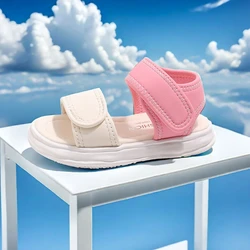 Children's Sandals Summer New Beige Soft Boys Girls Beach Shoes 2-15 Years Old Pink Lightweight Casual Girls Sandals Kids Shoes