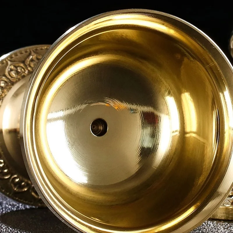 Brass Candle Cup Collection Romantic Flower Golden Candlestick Buddhist Tibetan Lamp Holder Wedding Dinner Home Table Decoration