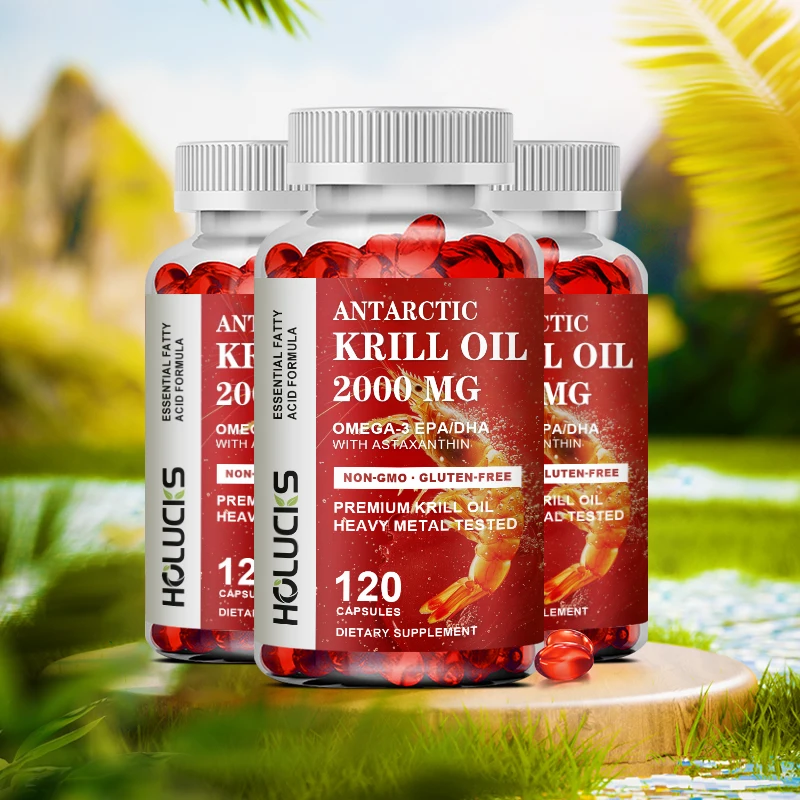 Antarctic Krill Oil Capsule 2000 mg with Astaxanthin Sustainable Dietary Supplement Omega 3 - Brain & Joint Health Capsules