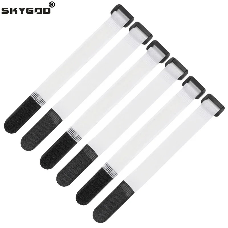 

Cable Tie Fishing Rod Non-slip Firm Reverse Buckle White Fishing Tackle Rod Holder Accessories Reusable Self Adhesive Ties