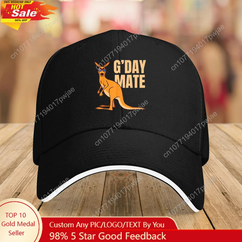 

1pc Lightweight & Breathable Polyester Unisex Fashion Print Australian Kangaroo Baseball Cap - "G'day Mate" Design, Sun Protecti