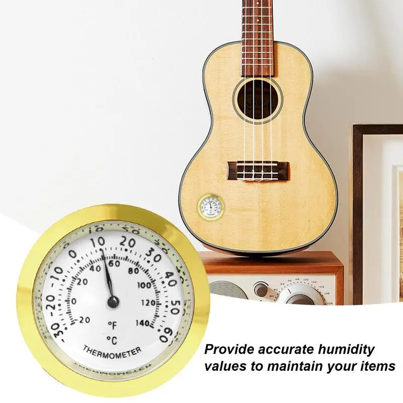 Round Humidor Hygrometer High Precision Analog Humidity Sensor Hygrometer Monitor for Humidor Cabinet Care Hygrometer