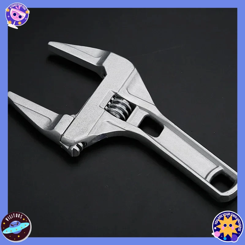 Mini llave ajustable para baño, fuerte sujeción, gran extremo abierto, llave de aluminio multifuncional, herramienta de reparación de baño