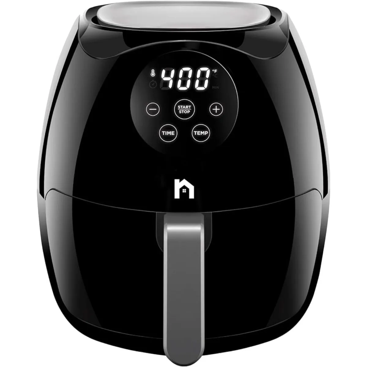 

Digital 3.5 Liter Air Fryer w/ Flat Basket, Touch Screen AirFryer, Non-Stick Dishwasher-Safe Basket, Black