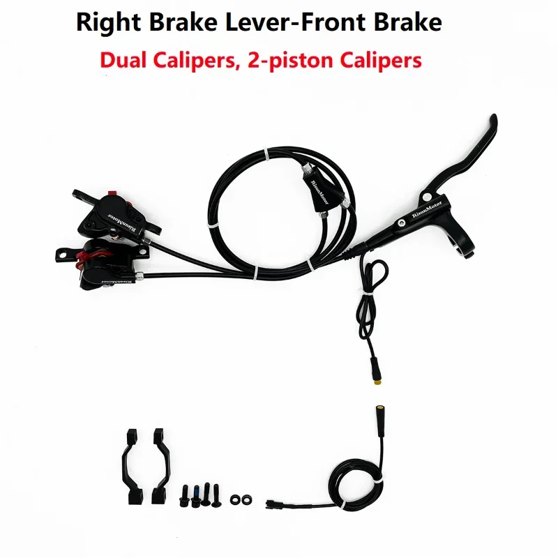 Electric Tricycle brake eBike Hydraulic Disc Brake Kits with Front Dual Brake Calipers and Parking Button dual caliper tricycle