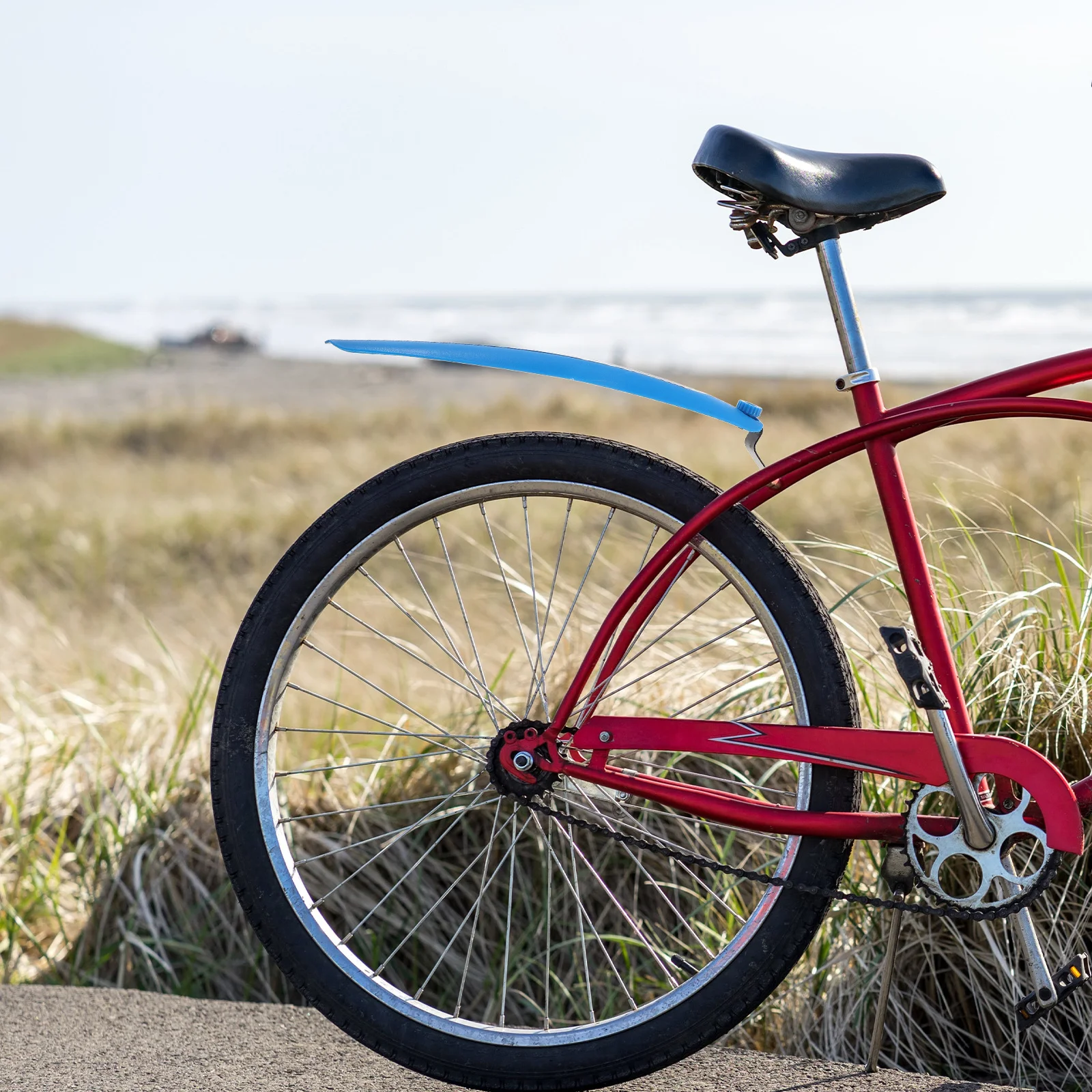 

1Pair Mountain Bike Mudguards Sky Blue Plastic Adjustable Front Rear Wheels Bicycle Mudguard Splash Guard Mudguard for Bicycles