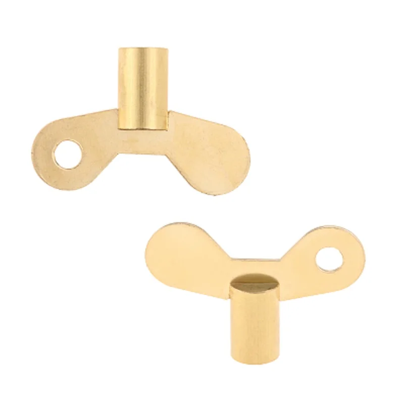 2Pcs Brass Faucet Key for 7mm Square Socket Spool Plumbing Hole Wrench Radiator Water Valve Tap Bleeding Air Special Lock Switch