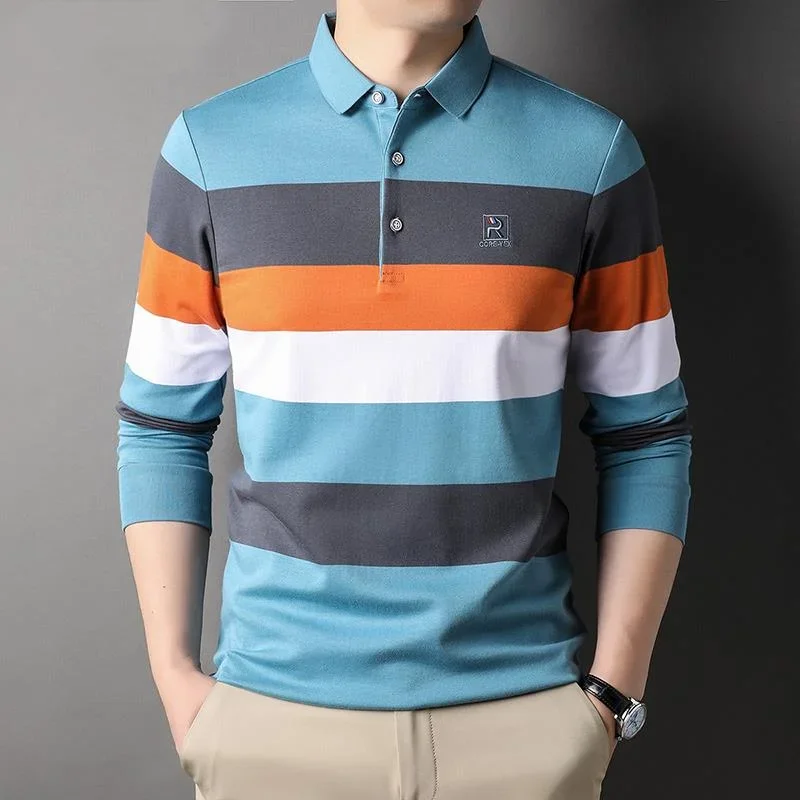 

Top Grade New Summer Men Polo Shirts Simple Luxury Plain Designer Brand Striped Short Sleeve Casual Tops Fashions Men Clothing