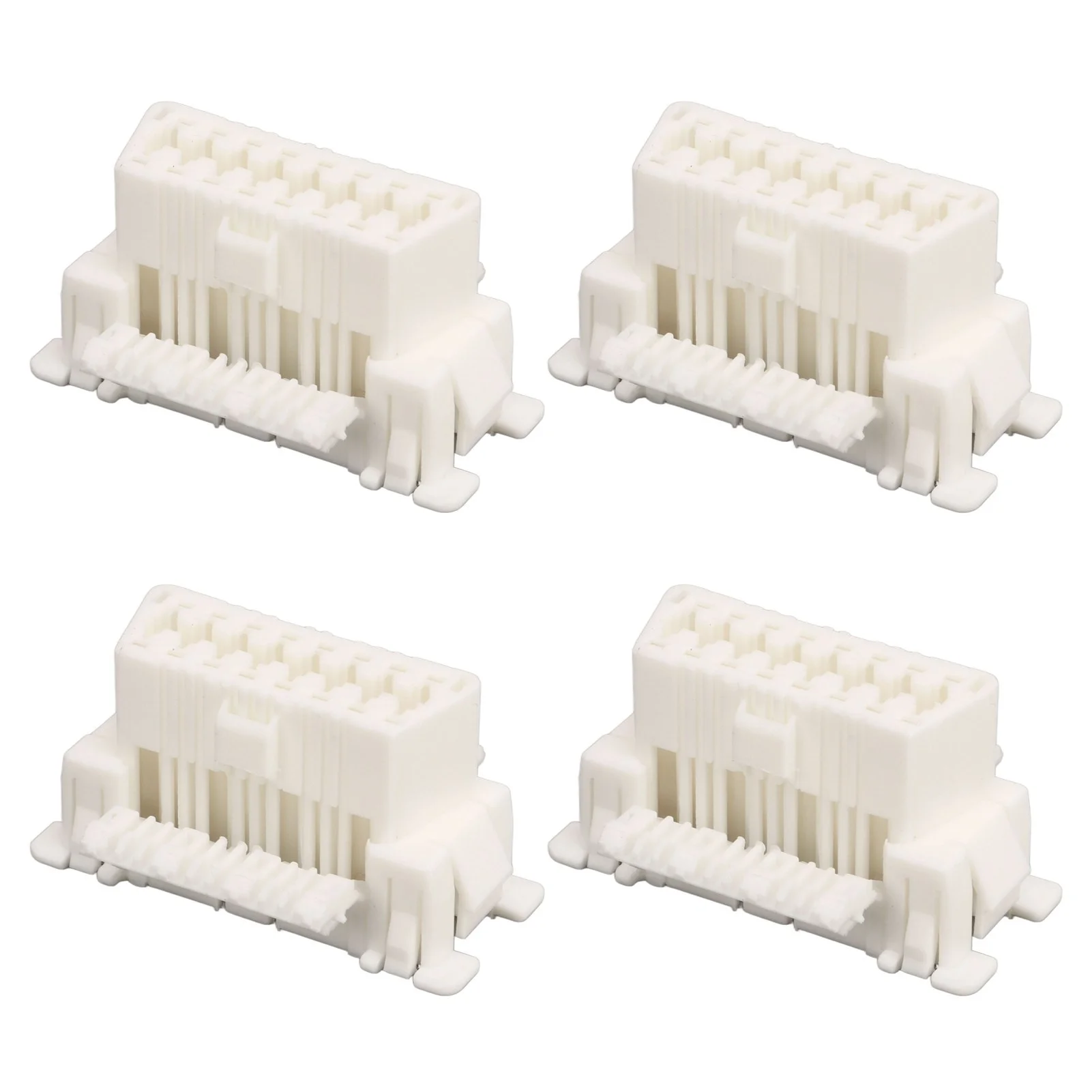 10PCS OBD2 16Pin Female Plug Harness Connector White for Car Diagnostic Plug Interface Scanner