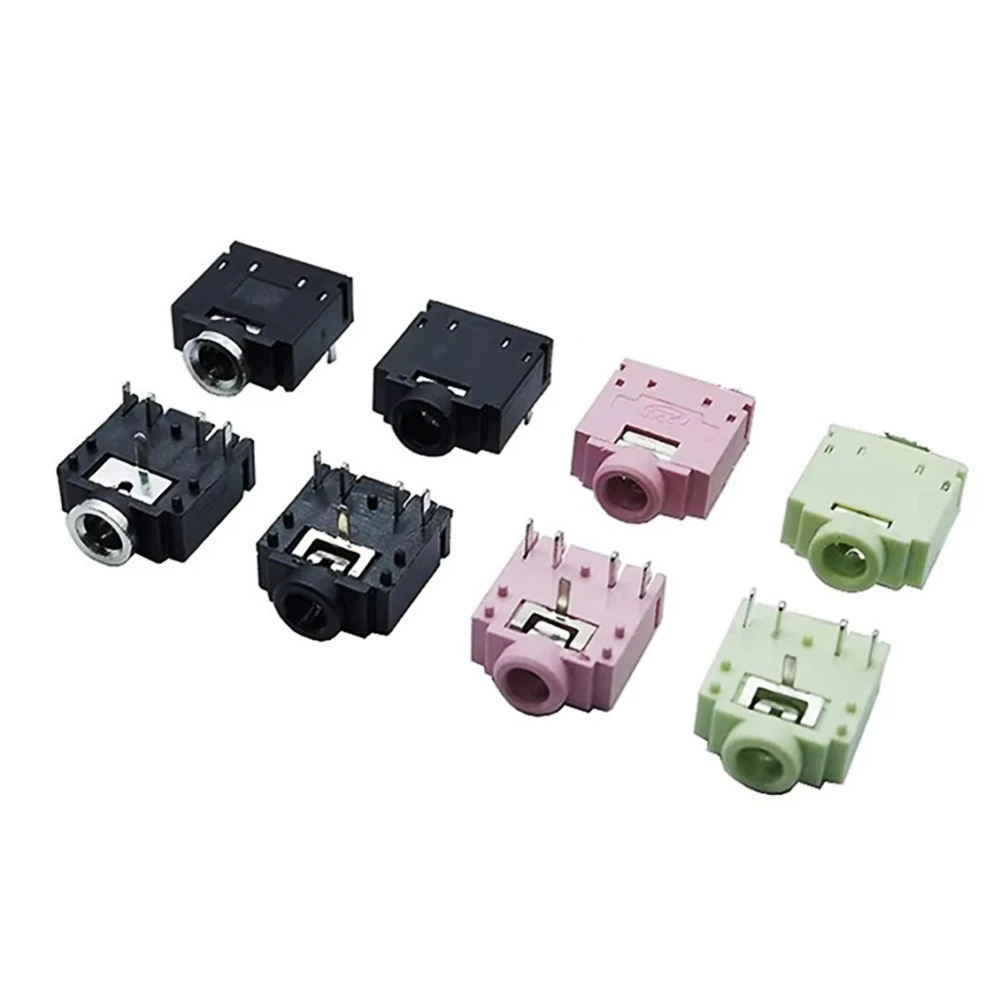 10/50PCS PJ-307 PJ307 5Pin 3.5mm Stereo Jack Socket Audio Jack Connector PCB Red Black Green Optional