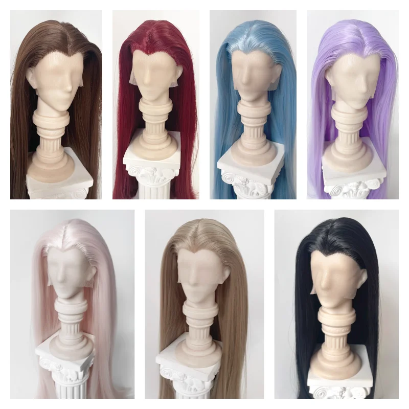 BJD Wigs Long Curly Hair for 1/3 1/4 Dolls SD MSD MDD Mohair Wigs Doll Gold Sliver Brown Pink White Hair