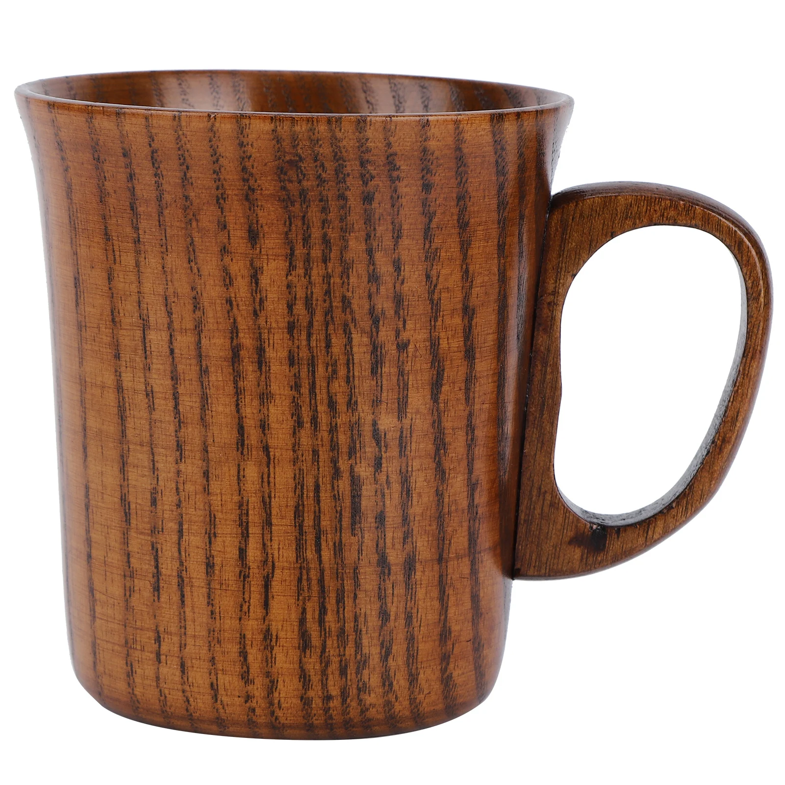 

Japanese Wooden Coffee Mug with Handle, Creative Hand Cups, Simple and Stylish Wooden Drinking Mugs Home Decoration