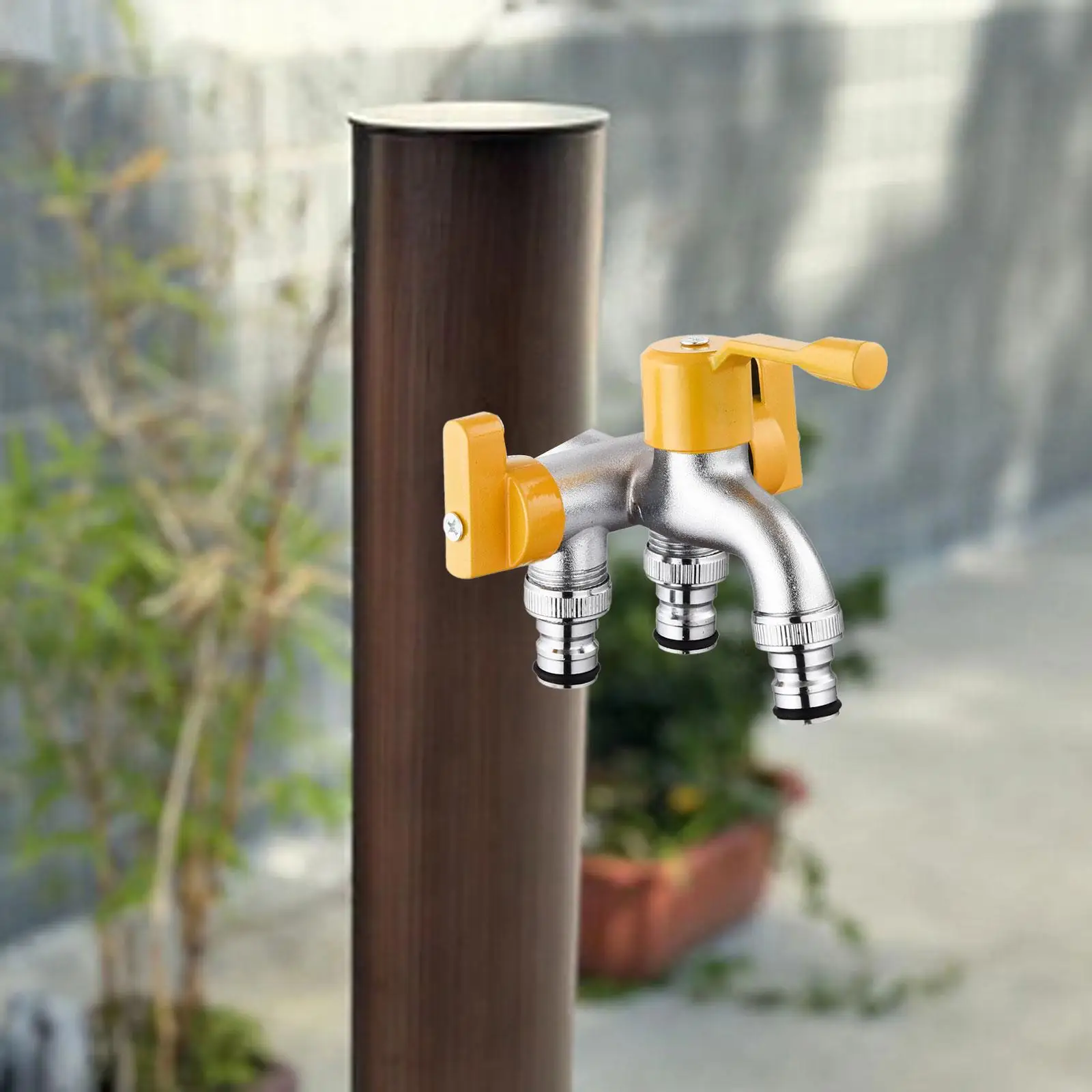 

Латунный уличный кран с несколькими выходами, 3-ходовой компактный соединитель для сада, дома, стирки и хозяйственных нужд