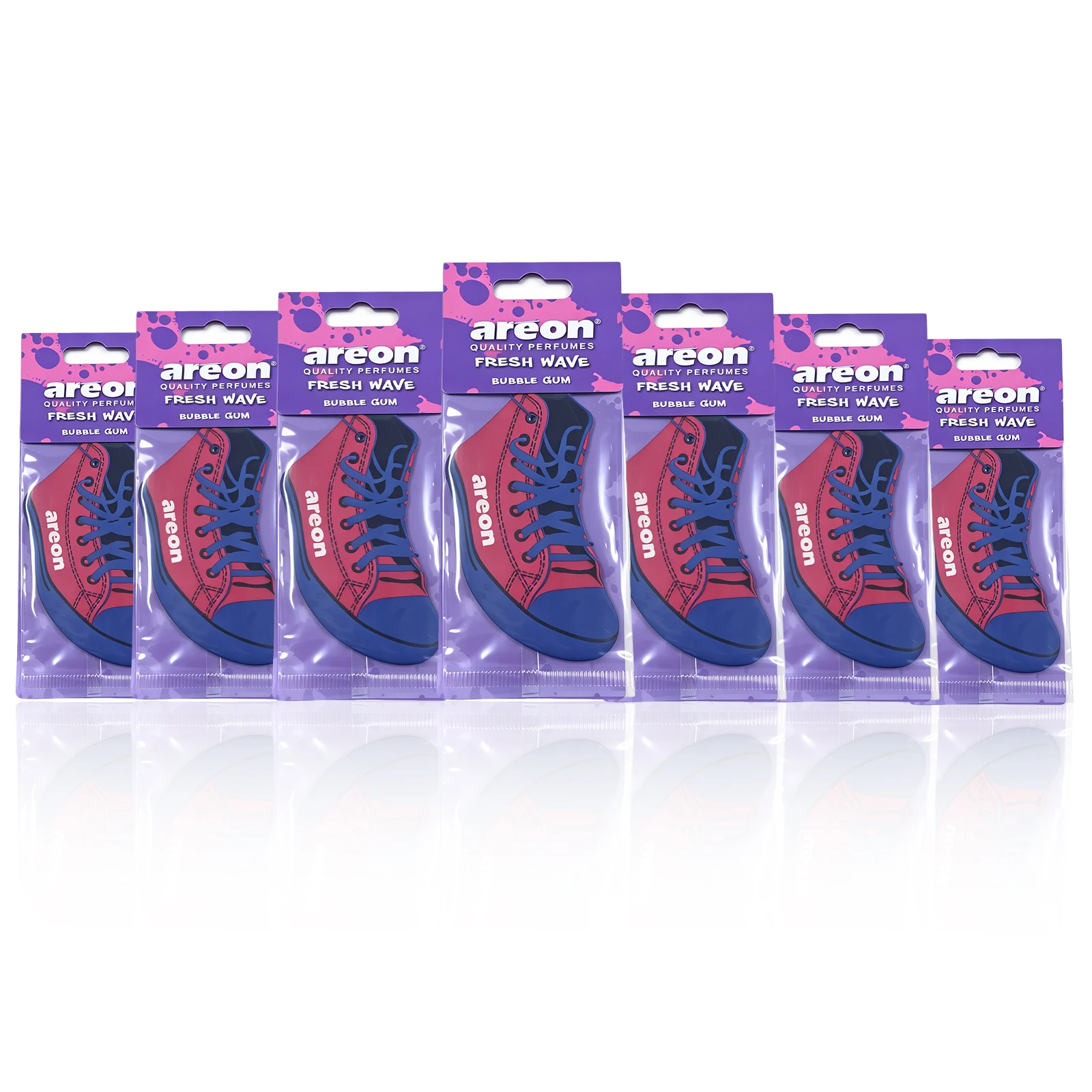 Ambientadores Areon Fresh Wave Bubble Gum, 5/10/20/30 Piezas, Tarjetas Aromáticas Colgantes con Forma de Zapatilla Deportiva