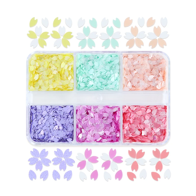 Cherry Blossom Nails Sequins Accessories Ultrathin Sakura Flower Petal Flakes Resin Nail Art Decorations Glitter Manicure Decals