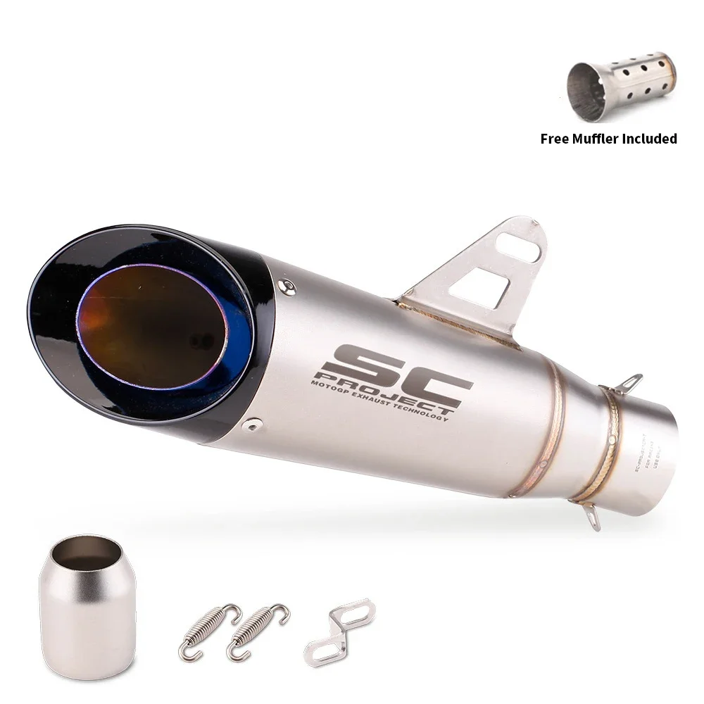 For Kawasaki Ninja Z900 Honda CB650R Yamaha R3 51mm Motorcycle Exhaust Muffler Pipe Escape 335mm Length image 5