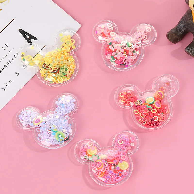 Minnie mouse head 20pcs mini shaker cartoon Transparent Sequins for Hair Bows DIY Handmade Materials