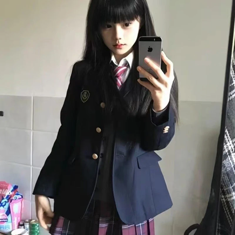 

School Uniform Top Navy Blue Suit Jacket Carnival Clothes2026Anime K-ON Hirasawa Yui Akiyama Mio Cosplay Coat Costume Unisex JK
