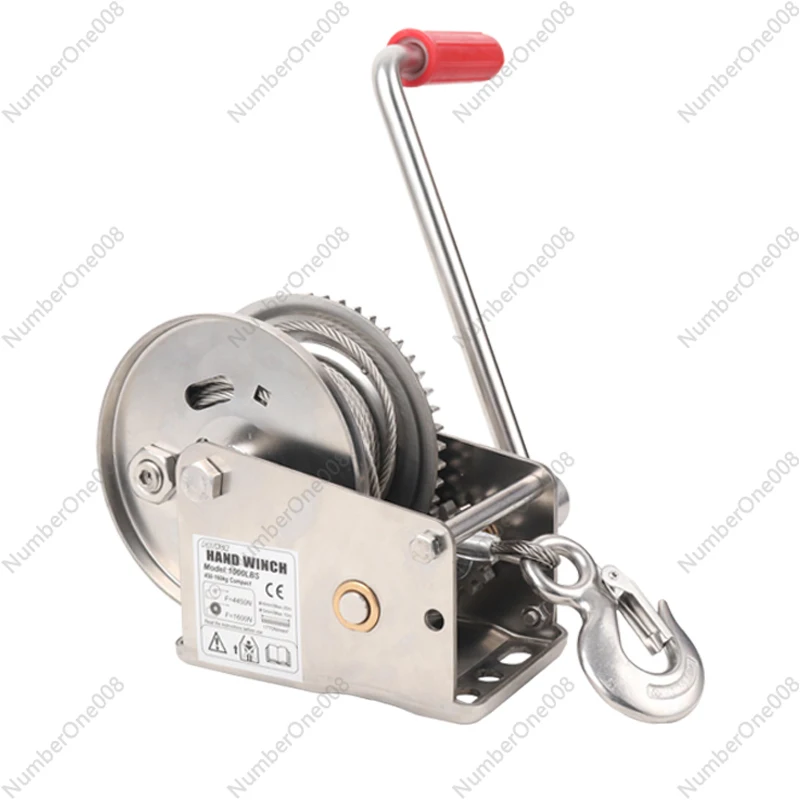 

Stainless steel manual winch hand crank winch upper and lower two-way self-locking hanger