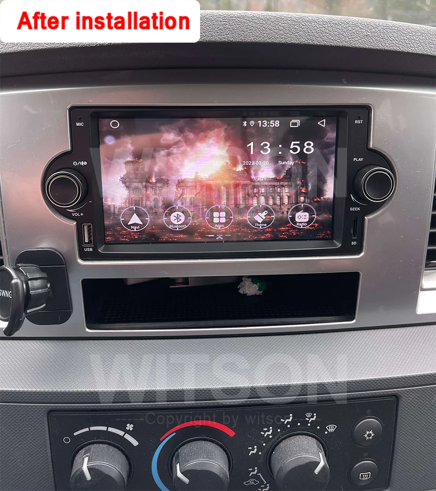 Estéreo para coche Android Auto Radio para Chrysler 300C, Cruiser Dodge RAM, cargador, Magnum Jeep Grand Cherokee, brújula, Commander, Patriot